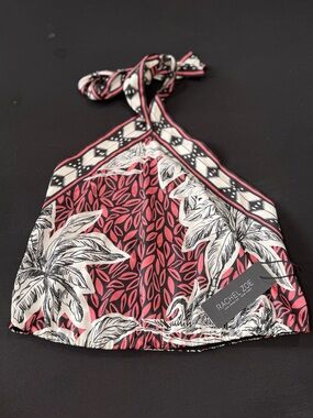 NWT Rachel Zoe Tropical Palm Print Halter Crop Top - Size M